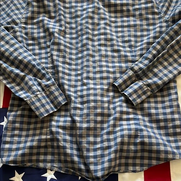 Checkered Blue and Grey Button-Up Shirt - Picture 7 of 15